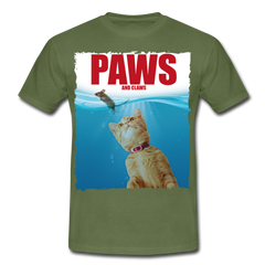 Paws Katze & Maus | Männer T-Shirt - Militärgrün