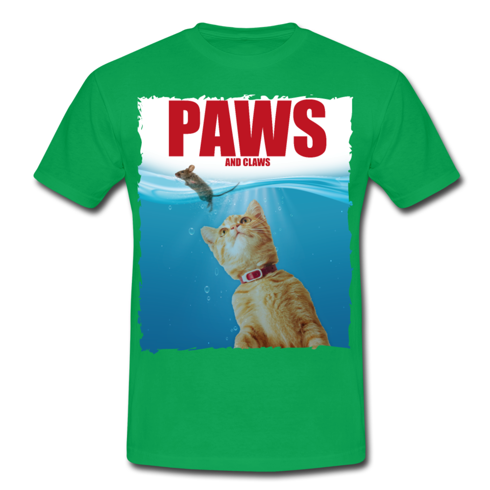 Paws Katze & Maus | Männer T-Shirt - Kelly Green