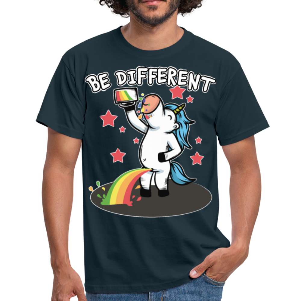 Be Different Pinkelndes Einhorn | Männer T-Shirt - Navy