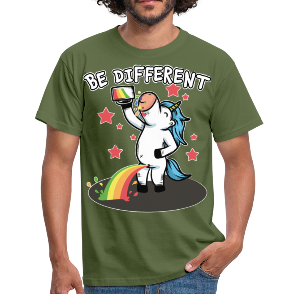 Be Different Pinkelndes Einhorn | Männer T-Shirt - Militärgrün