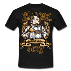 Lustiger Spruch 50er Geburtstag Bier | Männer T-Shirt - Schwarz