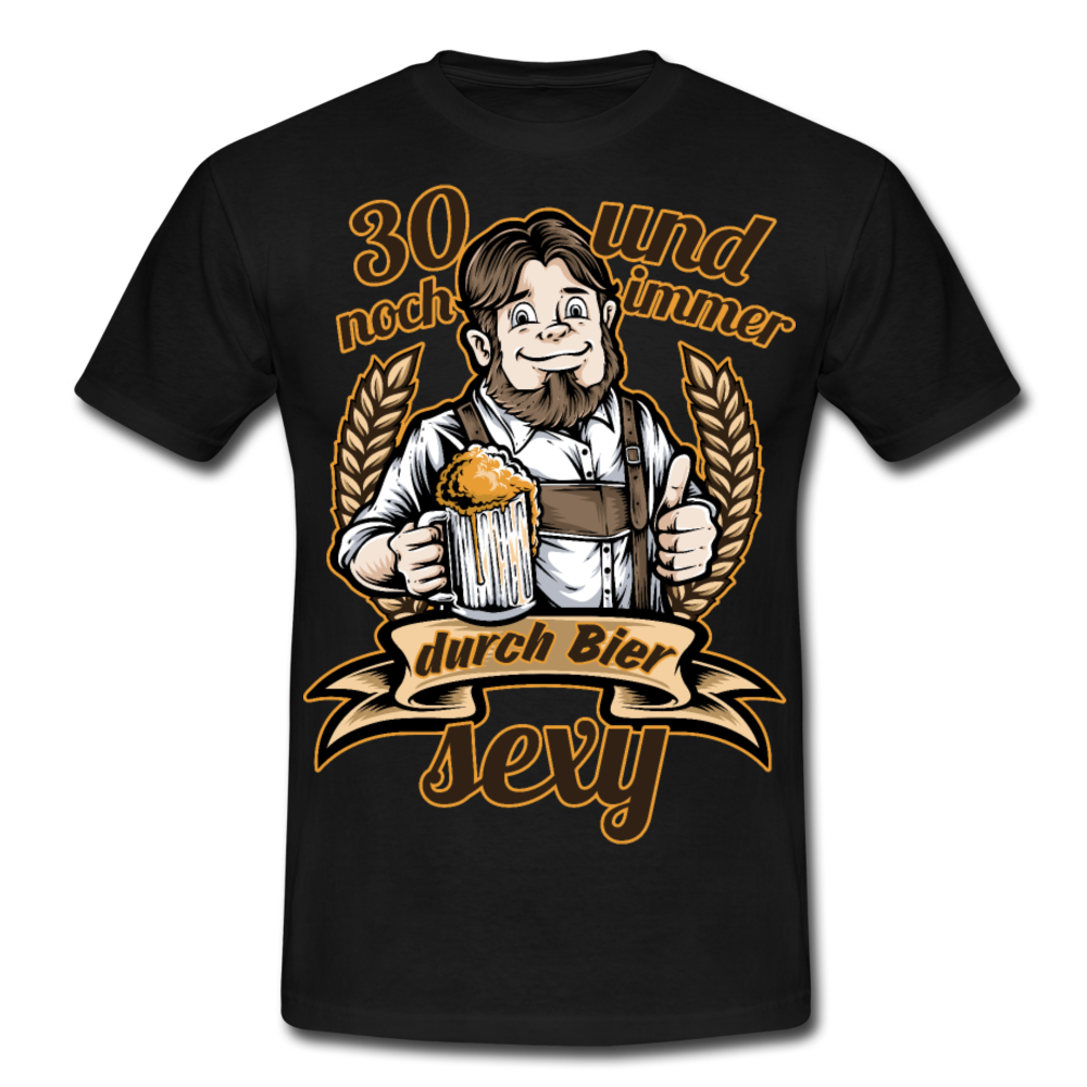 Lustiger Spruch 30. Geburtstag Bier | Männer T-Shirt - Schwarz