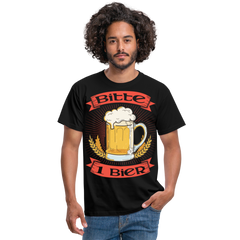 Bitte 1 Bier Lustiger Bier Spruch | Männer T-Shirt - Schwarz