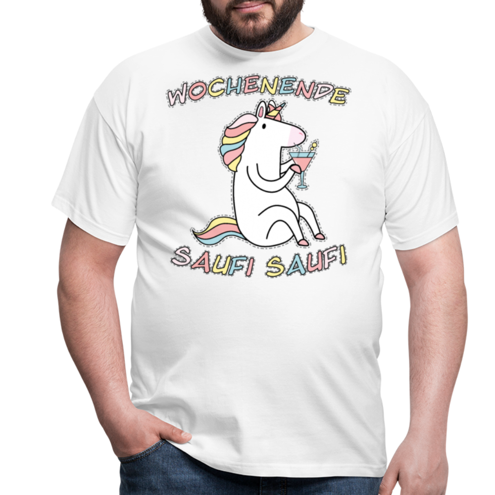 Wochenende Einhorn Endlich Freitag | Männer T-Shirt - Weiß