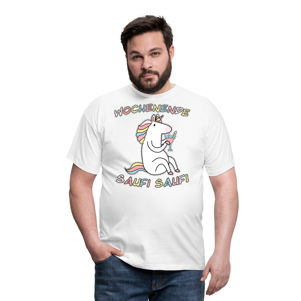 Wochenende Einhorn Endlich Freitag | Männer T-Shirt - Weiß