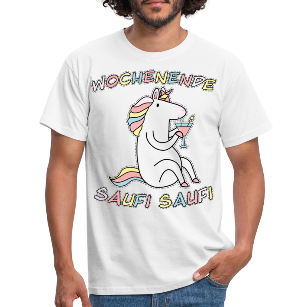 Wochenende Einhorn Endlich Freitag | Männer T-Shirt - Weiß