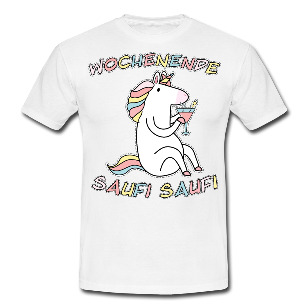 Wochenende Einhorn Endlich Freitag | Männer T-Shirt - Weiß