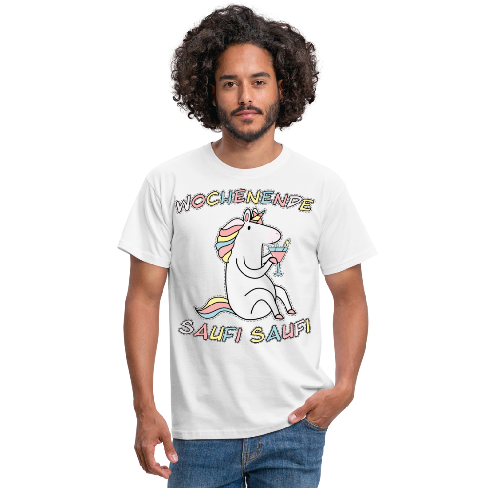 Wochenende Einhorn Endlich Freitag | Männer T-Shirt - Weiß