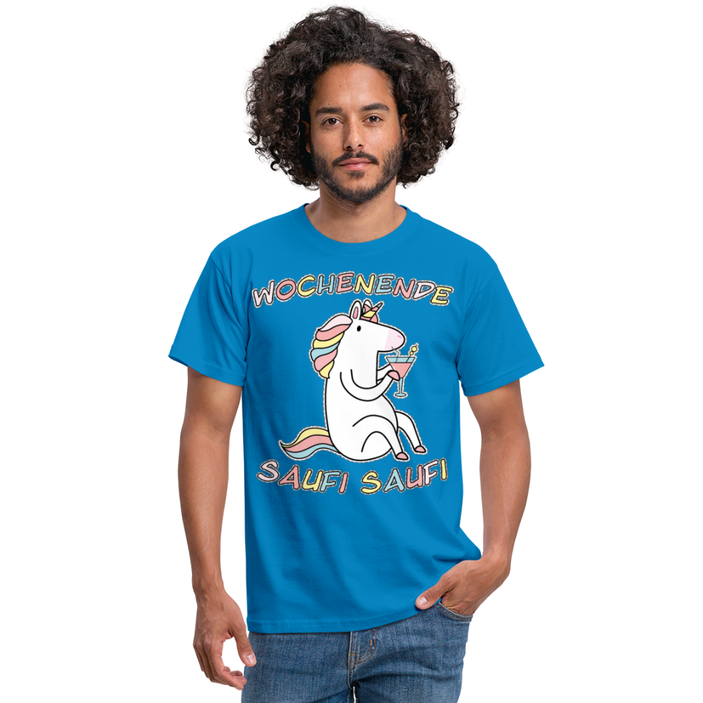Wochenende Einhorn Endlich Freitag | Männer T-Shirt - Royalblau