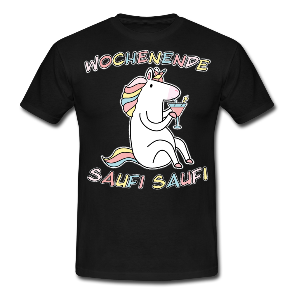 Wochenende Einhorn Endlich Freitag | Männer T-Shirt - Schwarz