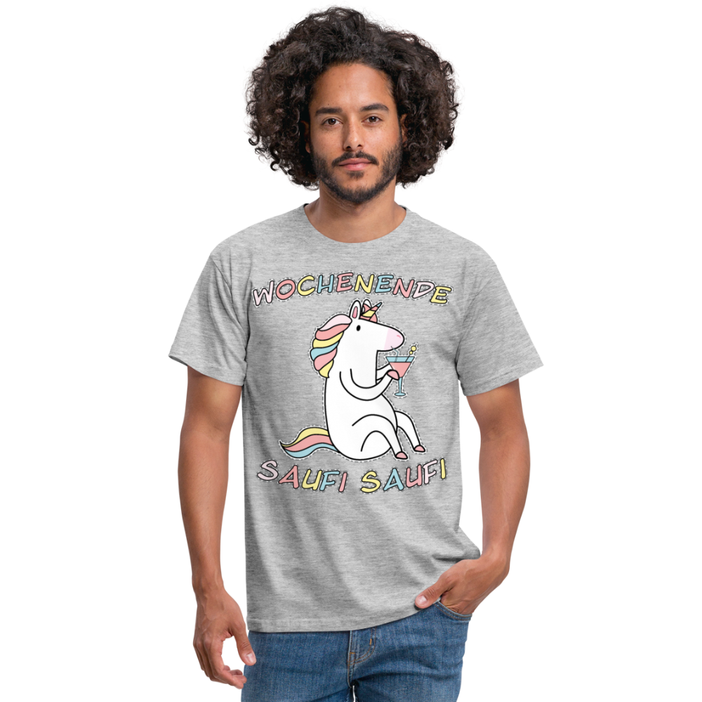 Wochenende Einhorn Endlich Freitag | Männer T-Shirt - Grau meliert