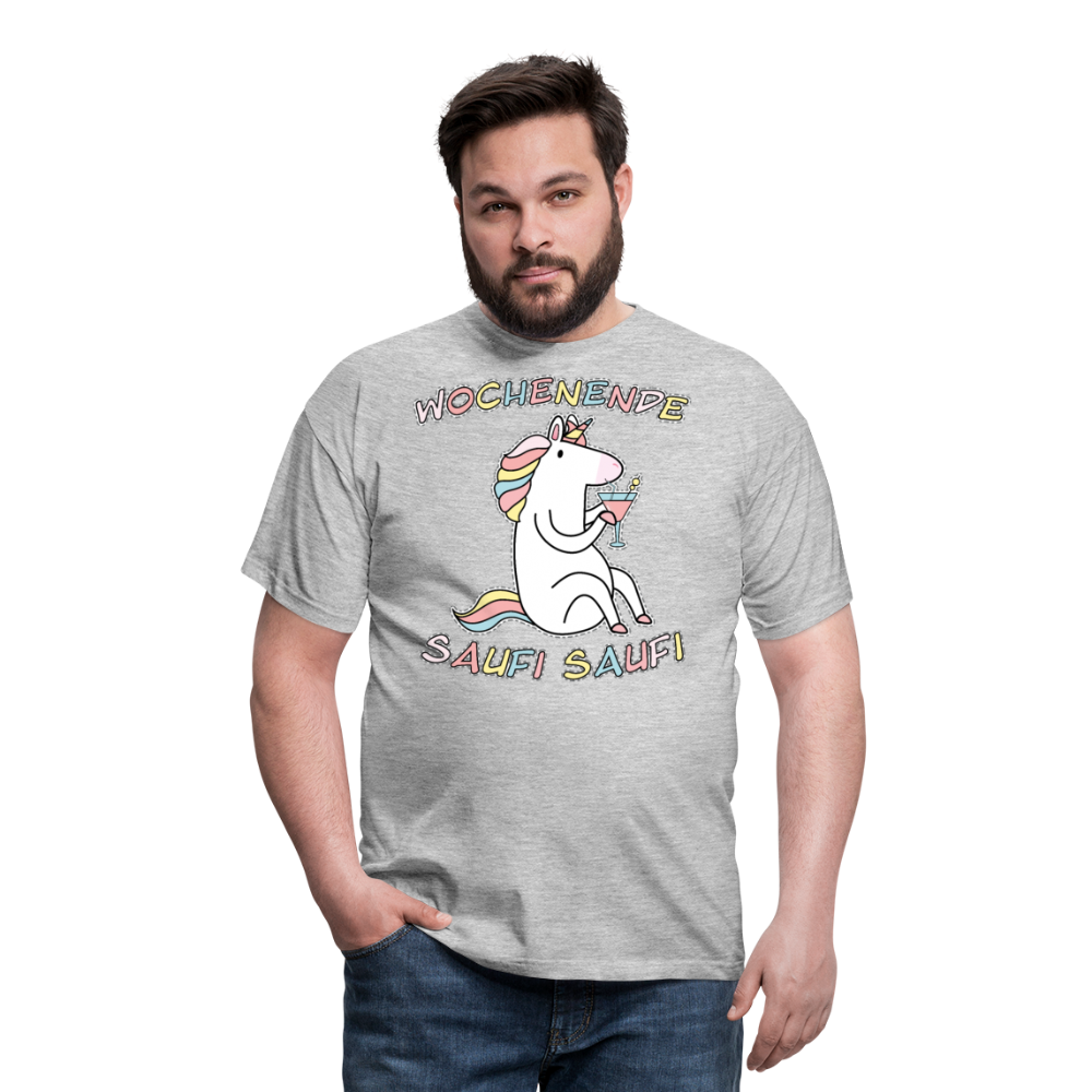 Wochenende Einhorn Endlich Freitag | Männer T-Shirt - Grau meliert