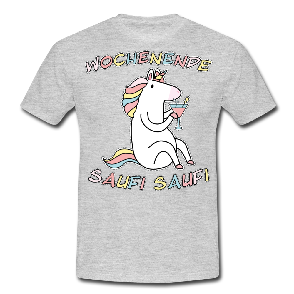 Wochenende Einhorn Endlich Freitag | Männer T-Shirt - Grau meliert