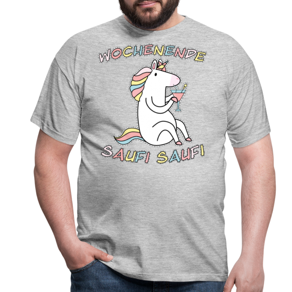 Wochenende Einhorn Endlich Freitag | Männer T-Shirt - Grau meliert