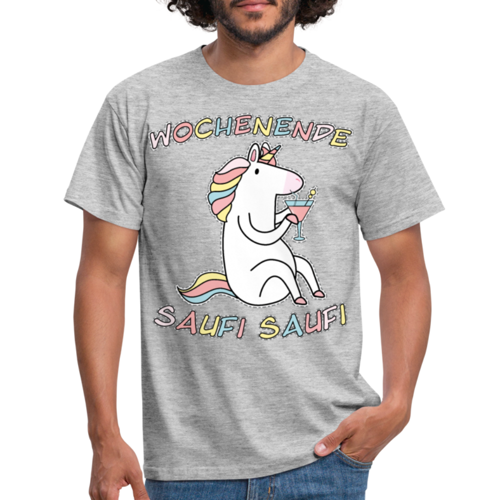 Wochenende Einhorn Endlich Freitag | Männer T-Shirt - Grau meliert