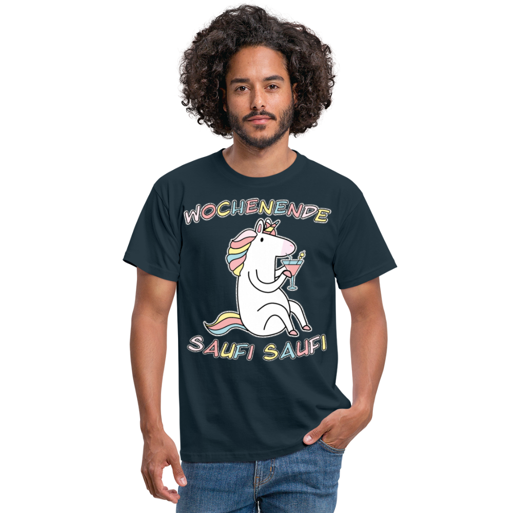 Wochenende Einhorn Endlich Freitag | Männer T-Shirt - Navy