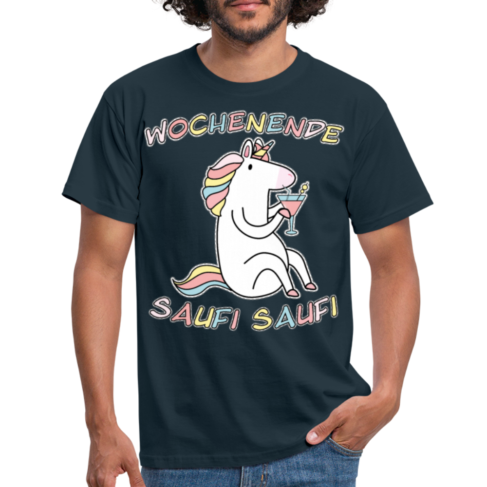 Wochenende Einhorn Endlich Freitag | Männer T-Shirt - Navy