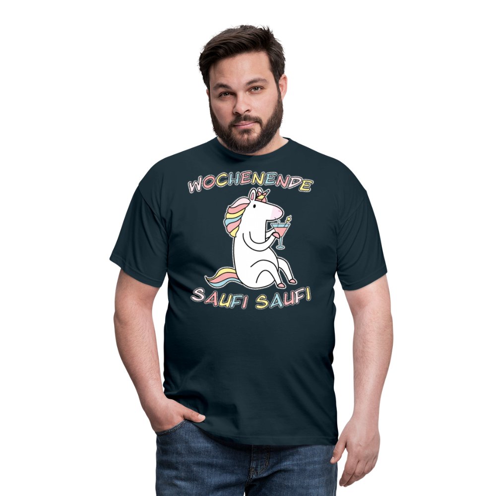 Wochenende Einhorn Endlich Freitag | Männer T-Shirt - Navy