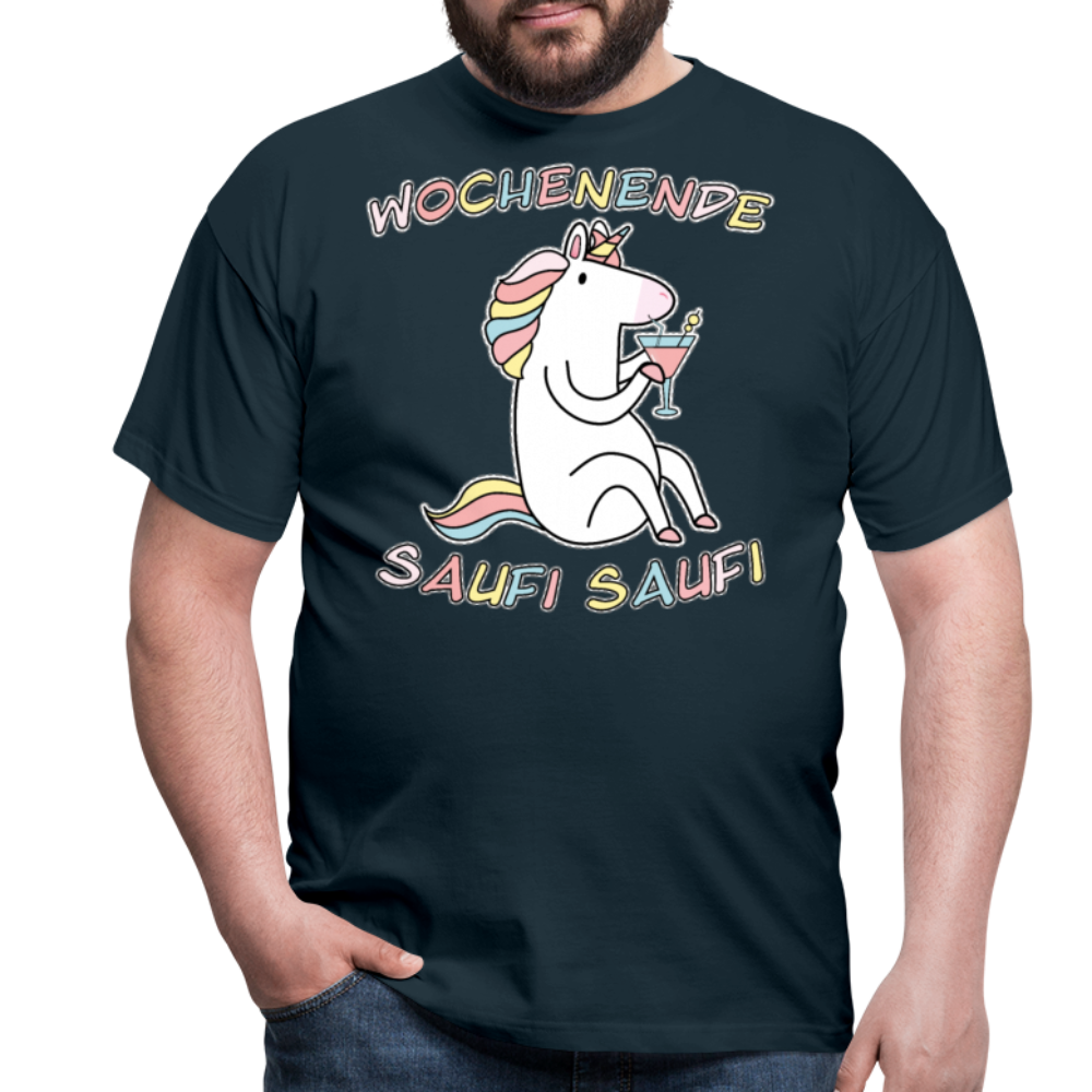 Wochenende Einhorn Endlich Freitag | Männer T-Shirt - Navy
