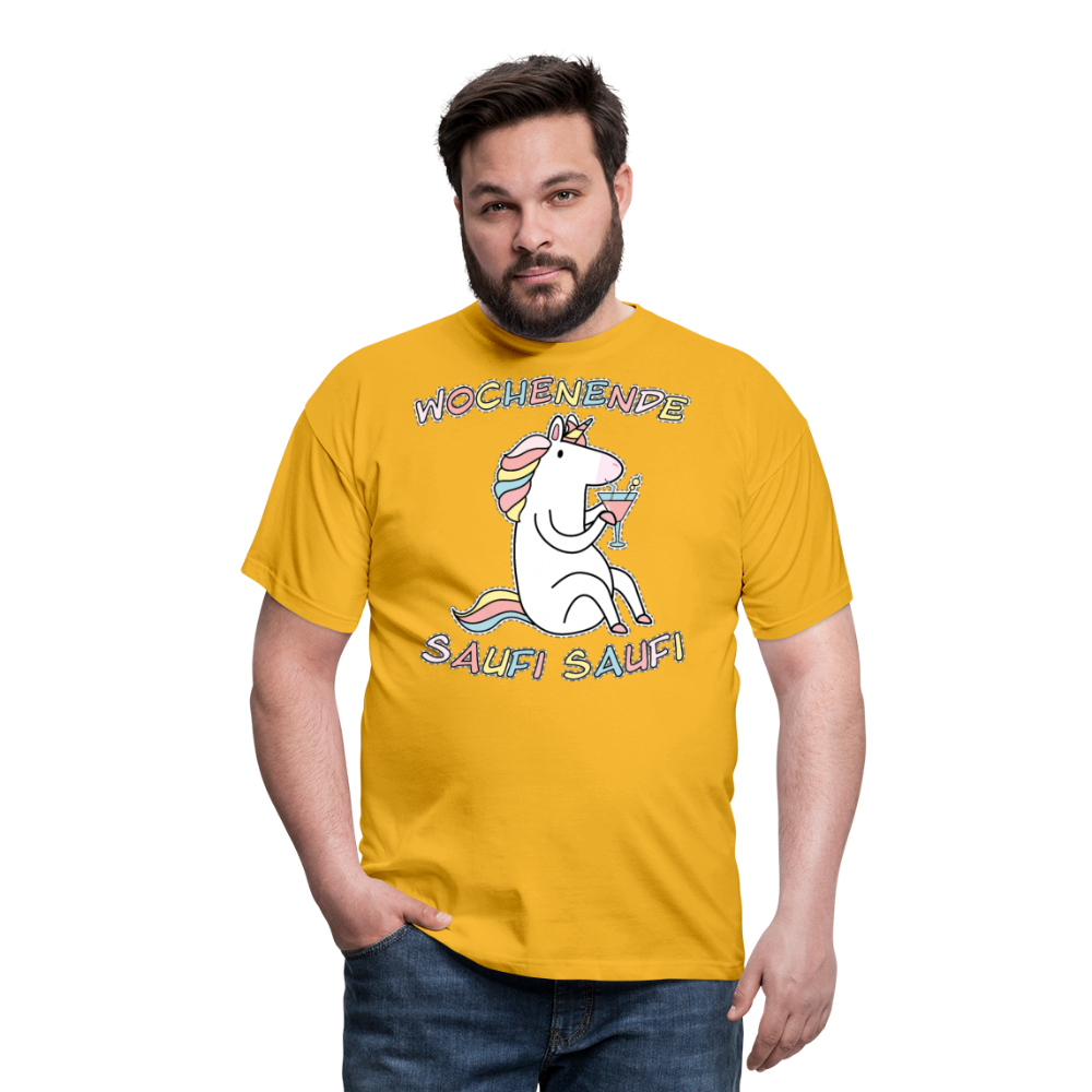 Wochenende Einhorn Endlich Freitag | Männer T-Shirt - Gelb