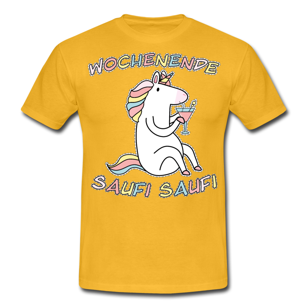 Wochenende Einhorn Endlich Freitag | Männer T-Shirt - Gelb