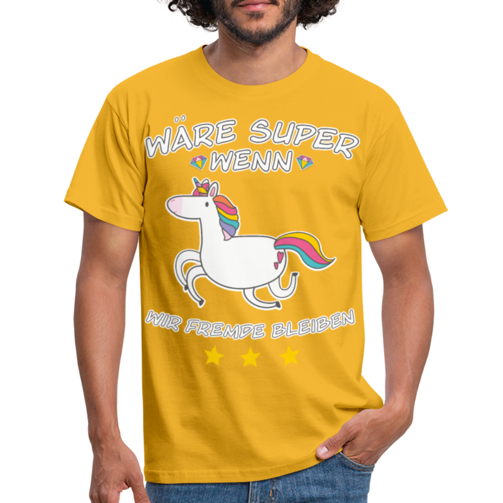 Fremde bleiben Einhorn | Männer T-Shirt - Gelb