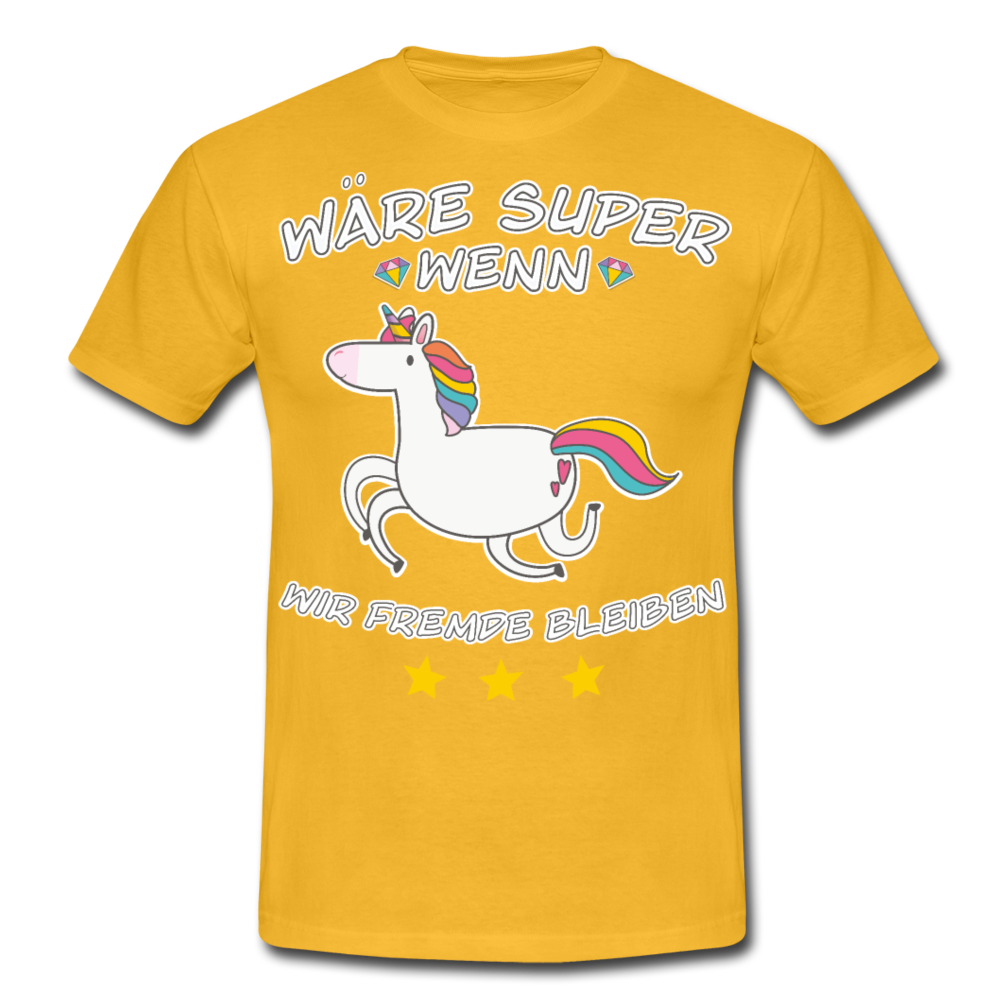 Fremde bleiben Einhorn | Männer T-Shirt - Gelb
