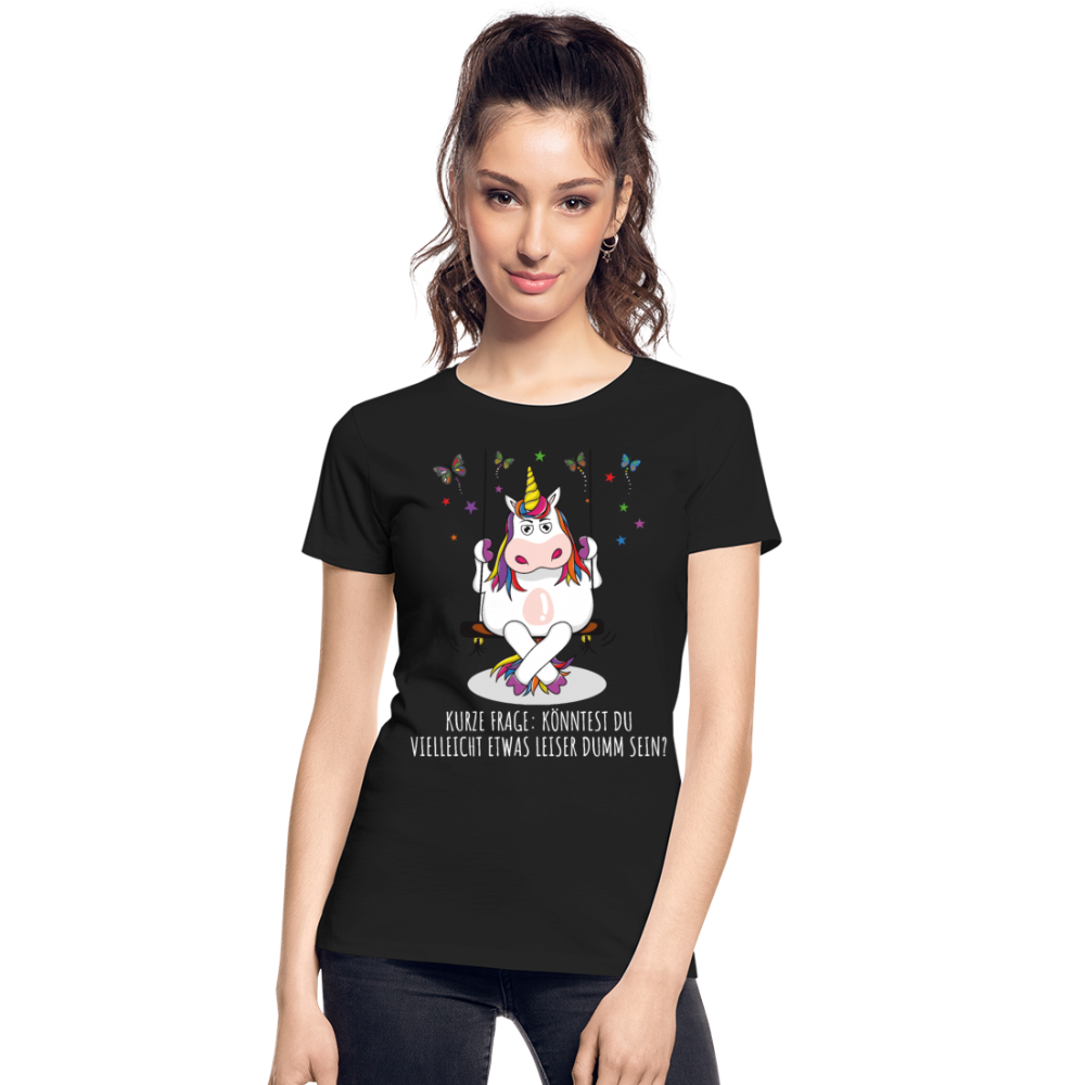 Freches Einhorn | Frauen Premium Bio T-Shirt - Schwarz