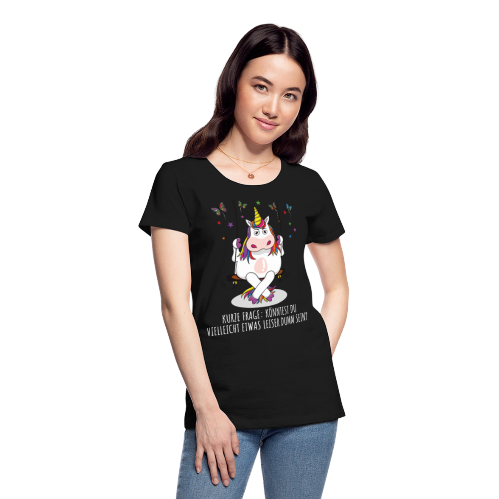 Freches Einhorn | Frauen Premium Bio T-Shirt - Schwarz