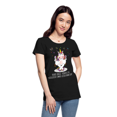 Freches Einhorn | Frauen Premium Bio T-Shirt - Schwarz