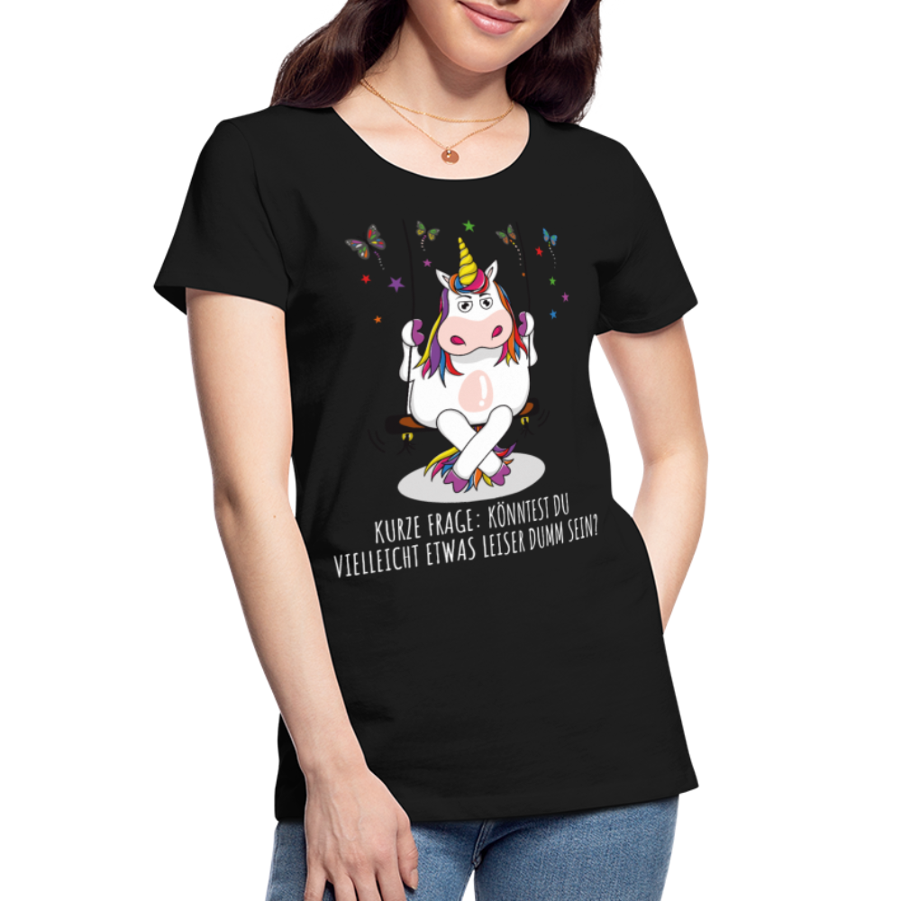 Freches Einhorn | Frauen Premium Bio T-Shirt - Schwarz