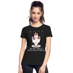 Freches Einhorn | Frauen Premium Bio T-Shirt - Schwarz