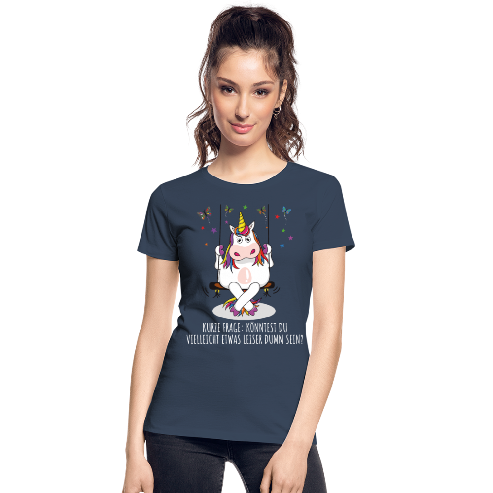 Freches Einhorn | Frauen Premium Bio T-Shirt - Navy