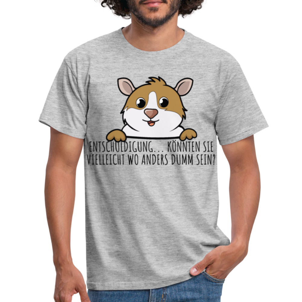 Freches Meerschweinchen | Männer T-Shirt - Grau meliert