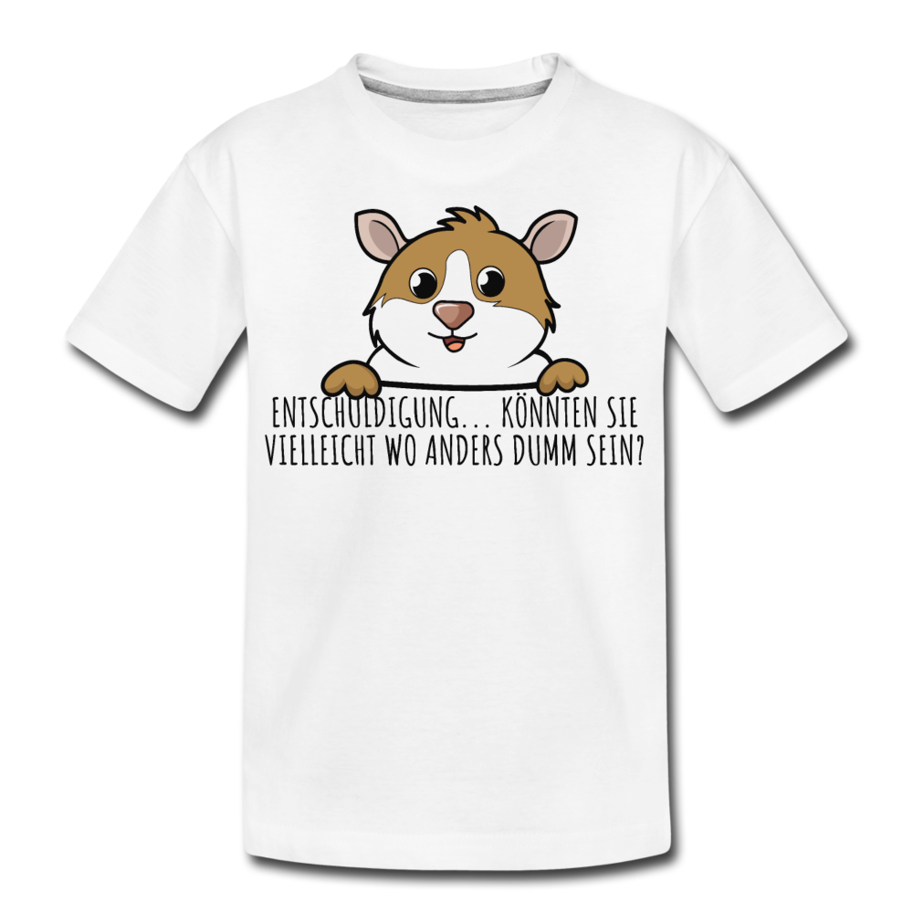 Freches Meerschweinchen | Teenager Premium Bio T-Shirt - Weiß