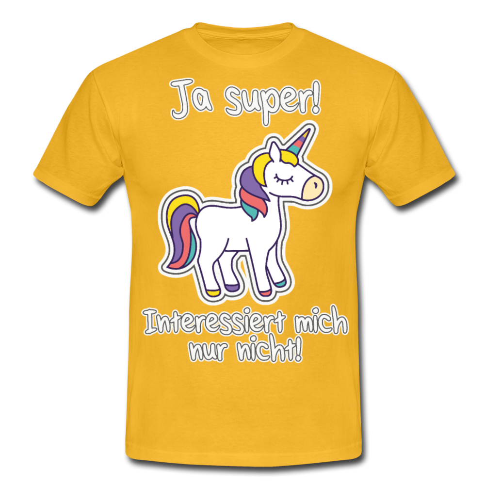 Ja super Einhorn Spruch | Männer T-Shirt - Gelb