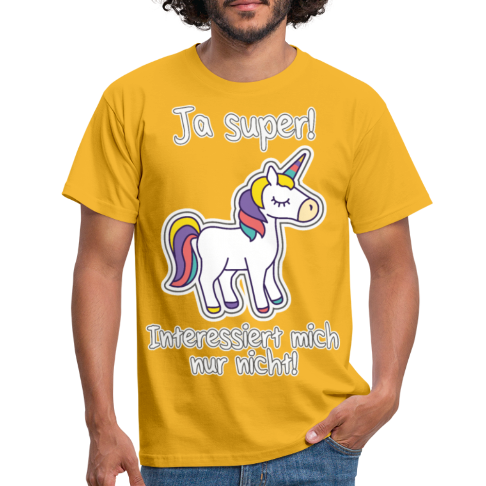 Ja super Einhorn Spruch | Männer T-Shirt - Gelb