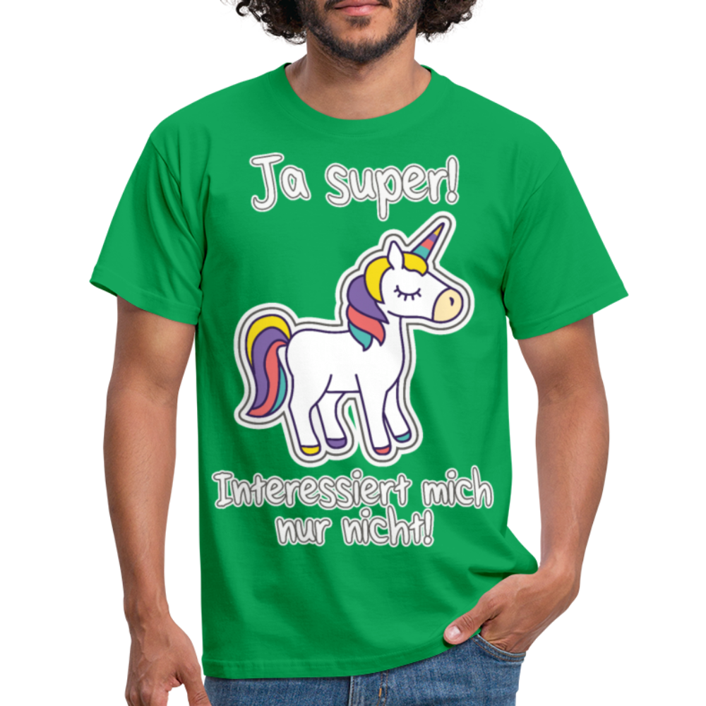 Ja super Einhorn Spruch | Männer T-Shirt - Kelly Green