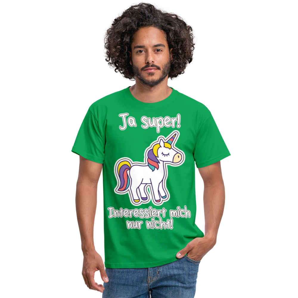 Ja super Einhorn Spruch | Männer T-Shirt - Kelly Green