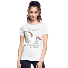 Ja super Einhorn Sprüche | Frauen Premium Bio T-Shirt - Weiß