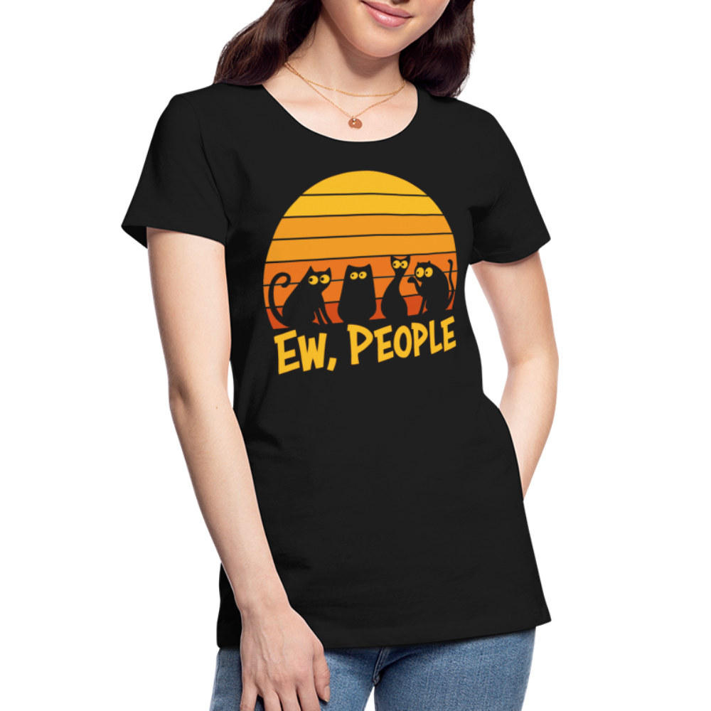 Ew People Katzen | Frauen Premium Bio T-Shirt - Schwarz