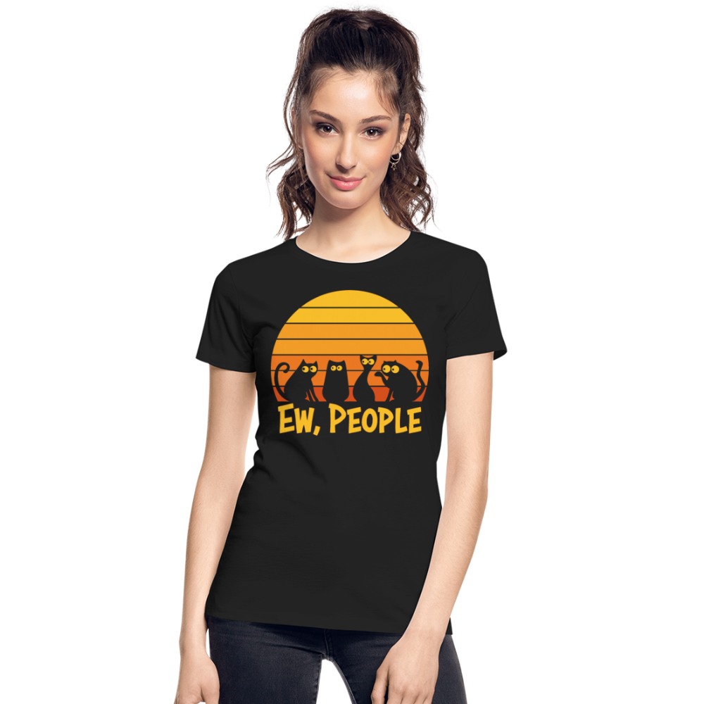 Ew People Katzen | Frauen Premium Bio T-Shirt - Schwarz