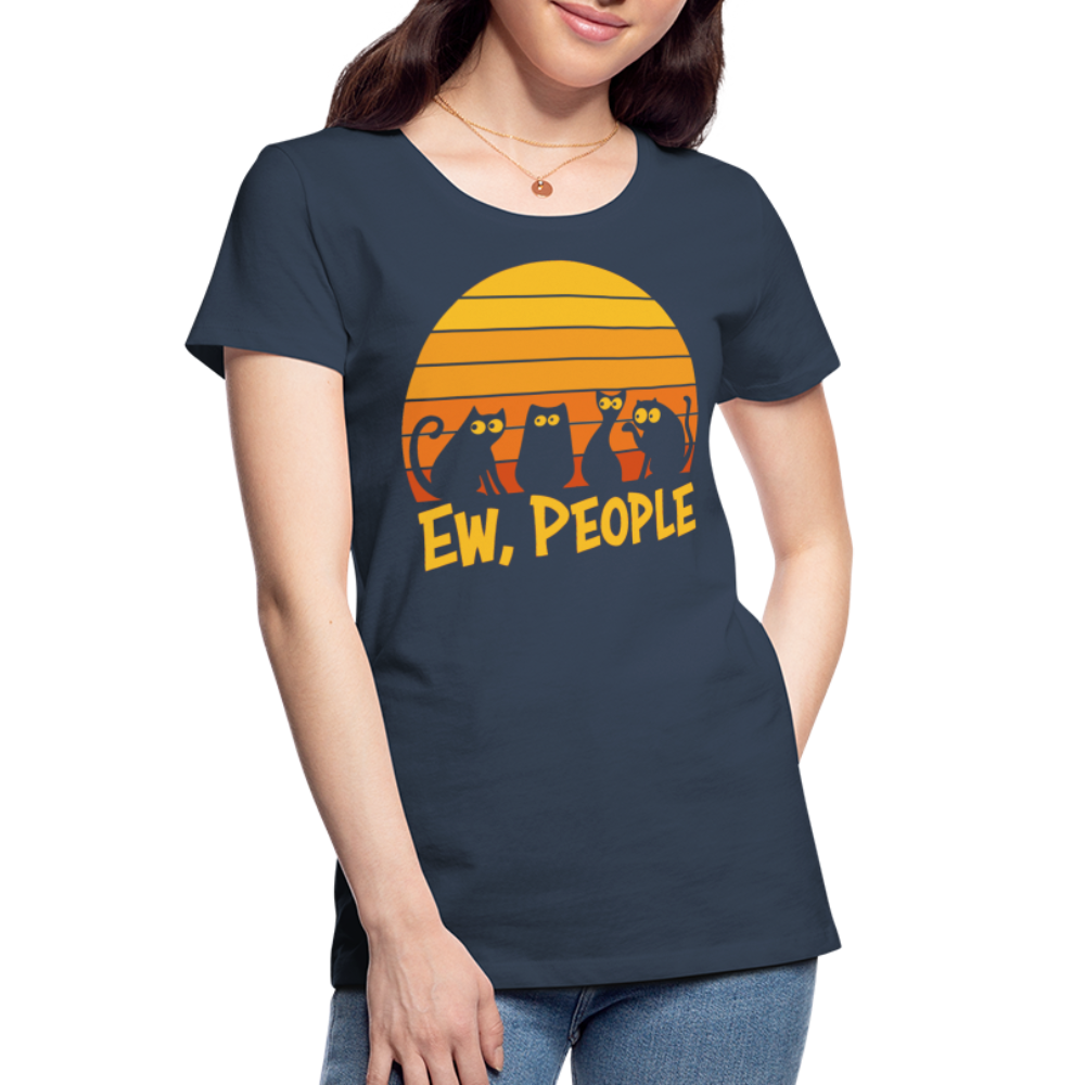 Ew People Katzen | Frauen Premium Bio T-Shirt - Navy