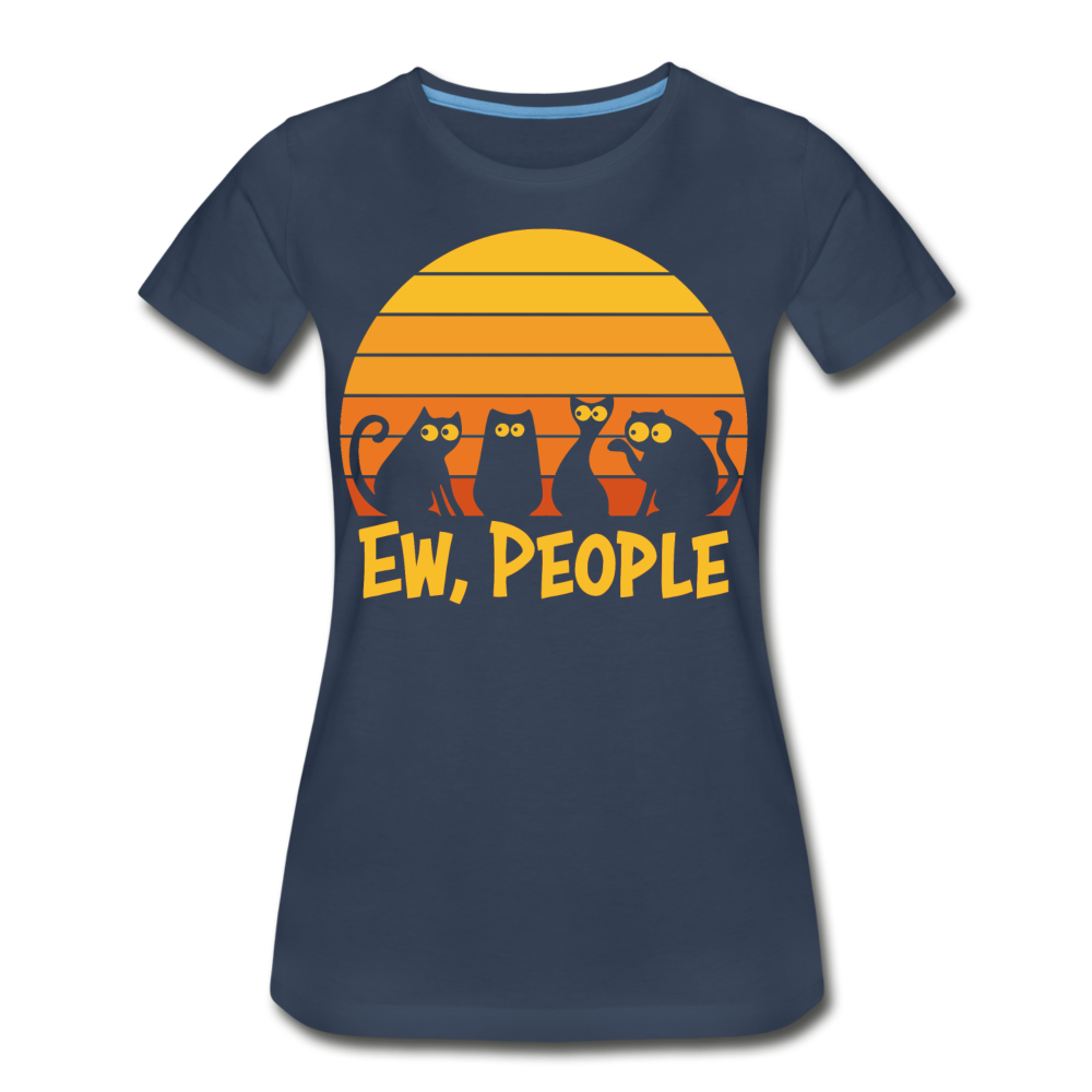 Ew People Katzen | Frauen Premium Bio T-Shirt - Navy