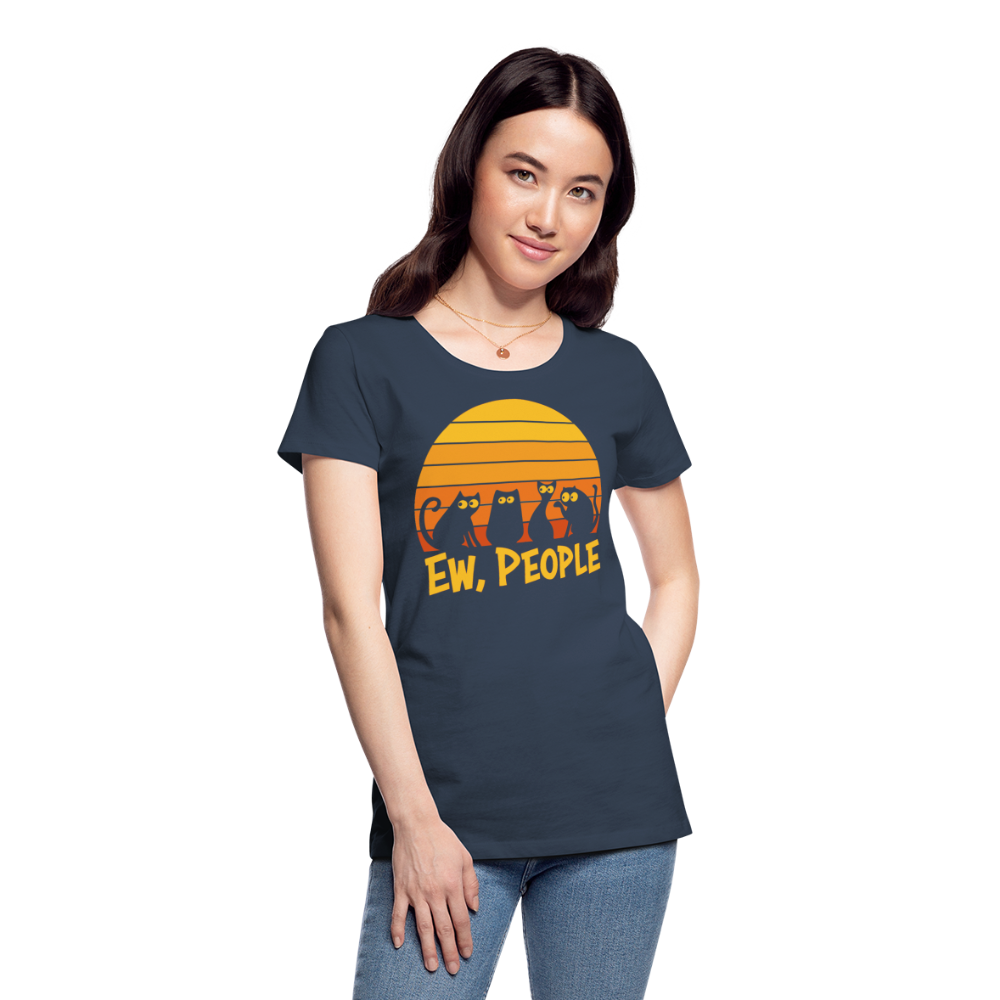 Ew People Katzen | Frauen Premium Bio T-Shirt - Navy