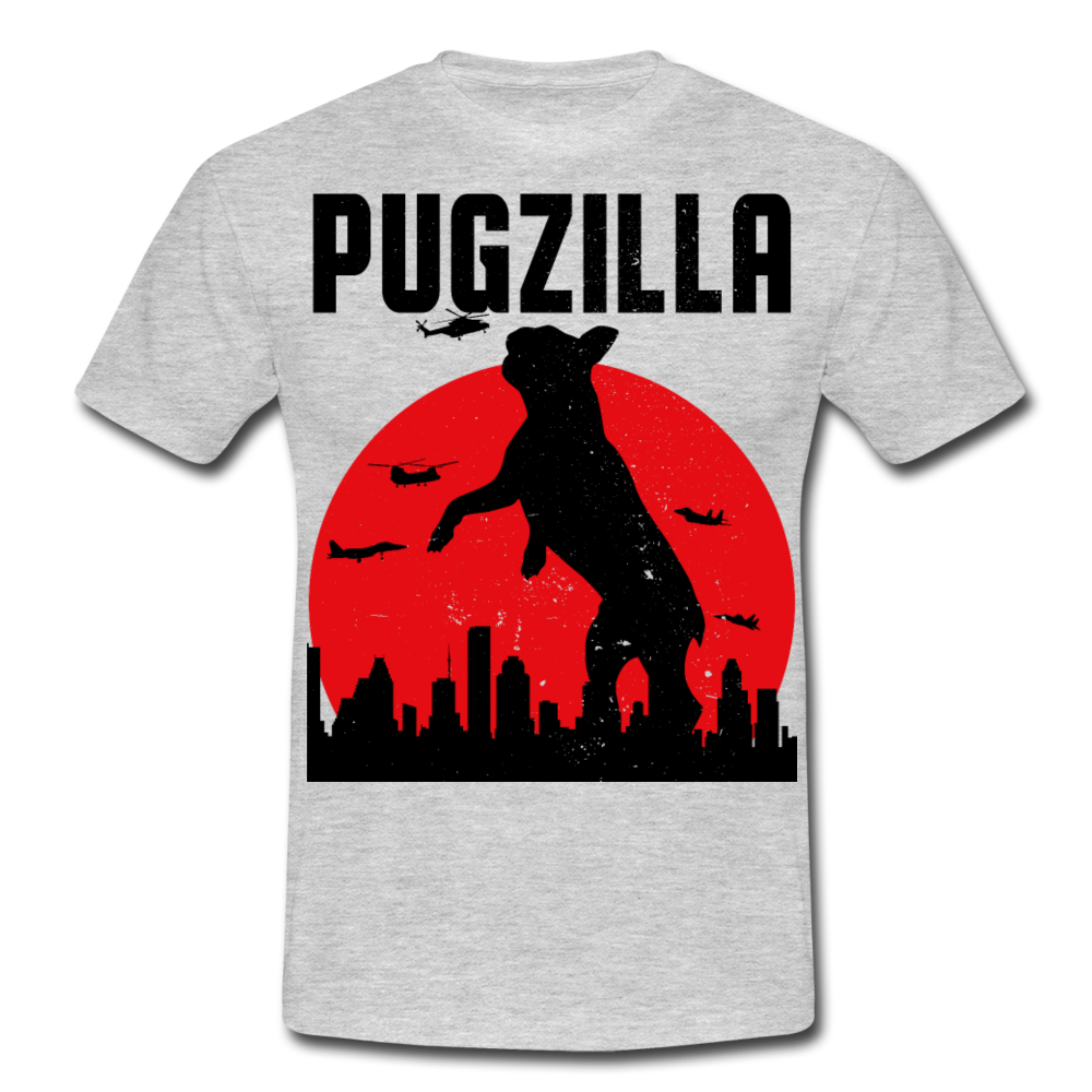 Pugzilla Lustiger Mops Spruch | Männer T-Shirt - Grau meliert