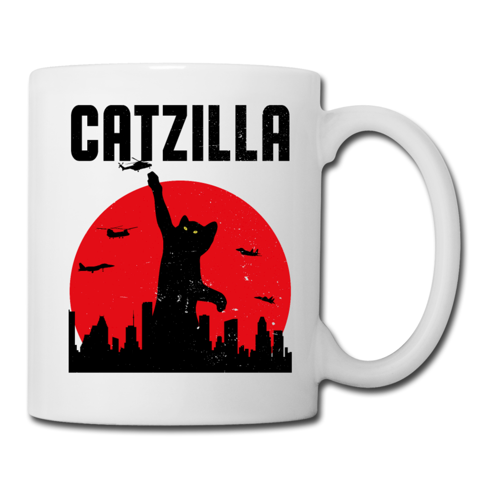 Lustiger Catzilla Katzenspruch | Tasse - Weiß