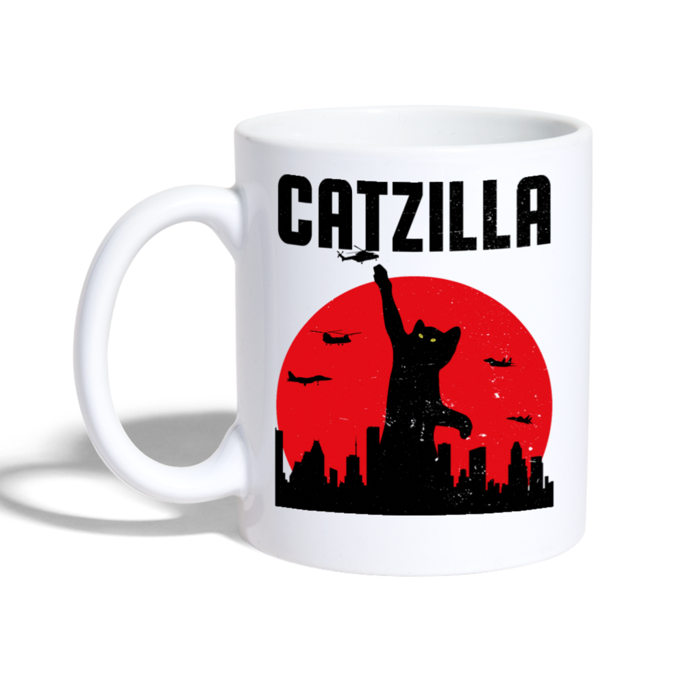 Lustiger Catzilla Katzenspruch | Tasse - Weiß