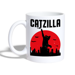Lustiger Catzilla Katzenspruch | Tasse - Weiß
