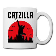 Lustiger Catzilla Katzenspruch | Tasse - Weiß